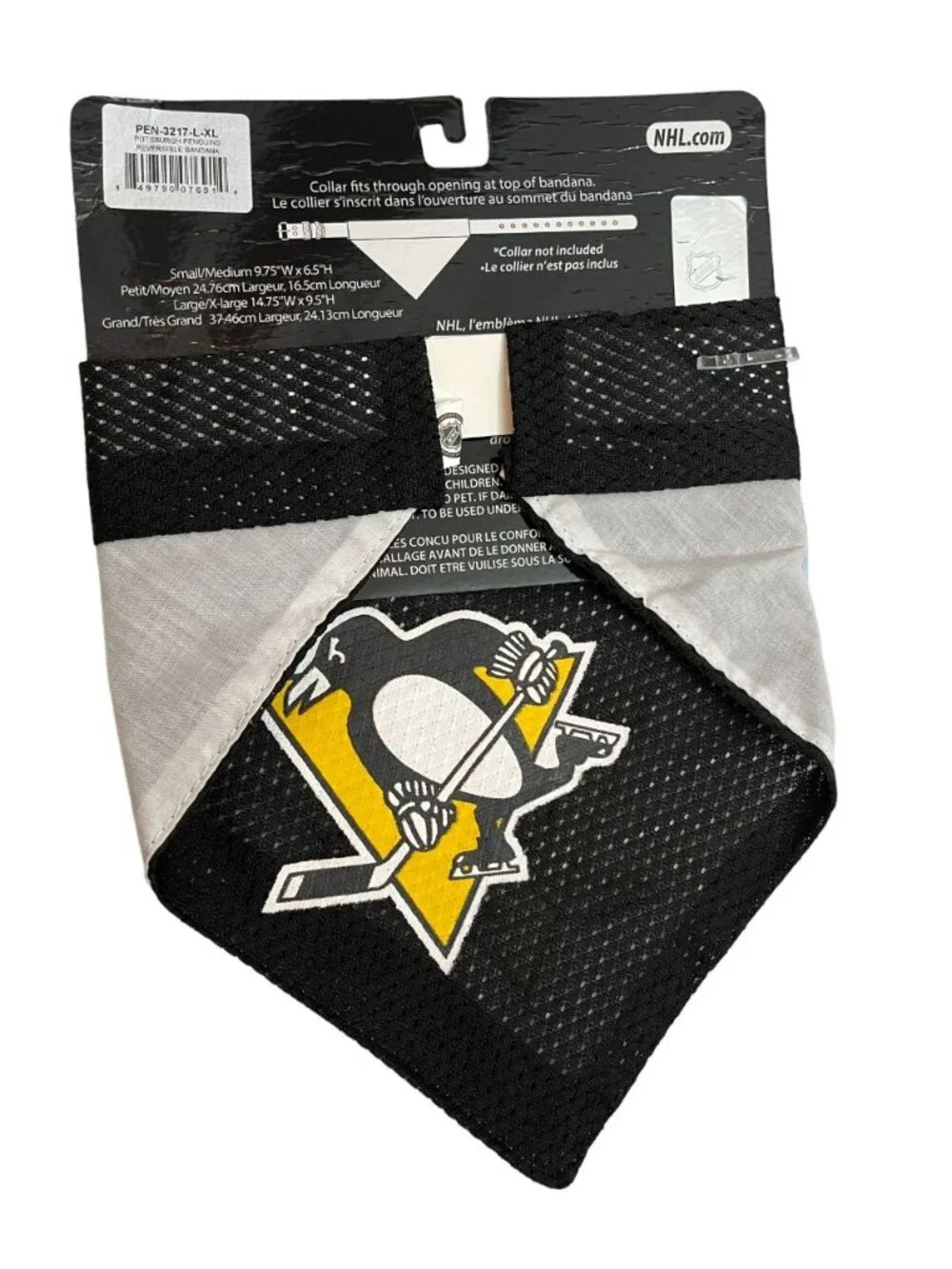 Pets First PIttsburgh Penguins Bandana Large./XL Dog Reversible Collar Pet Wear